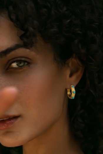 Buy Arvino Blue Turquoise Studded Textured Earrings Online at Aza Fashions Buy_Arvino_Blue Turquoise Studded Textured Earrings _Online_at_Aza_Fashions