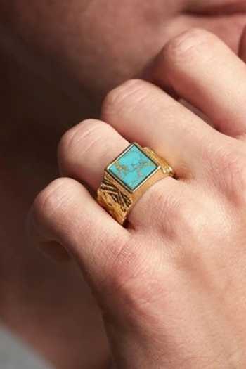 Buy Arvino Green Textured Band Ring Online at Aza Fashions Buy_Arvino_Green Textured Band Ring _Online_at_Aza_Fashions