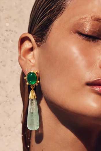 Buy Arvino Green Onyx And Fluorite Drop Earrings Buy_Arvino_Green Onyx And Fluorite Drop Earrings