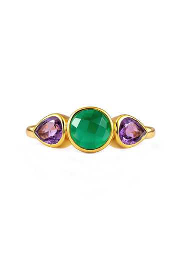 Arvino Multi Color Amethyst Stone Embellished Ring Online at Aza Fashions Arvino_Multi Color Amethyst Stone Embellished Ring _Online_at_Aza_Fashions