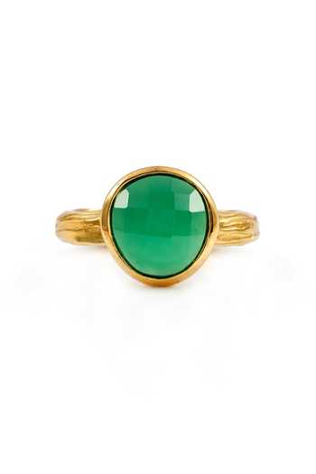 Arvino Green Faceted Onyx Embellished Ring Online at Aza Fashions Arvino_Green Faceted Onyx Embellished Ring _Online_at_Aza_Fashions