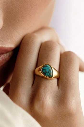 Buy Arvino Green Turquoise Bezel Ring Online at Aza Fashions Buy_Arvino_Green Turquoise Bezel Ring _Online_at_Aza_Fashions