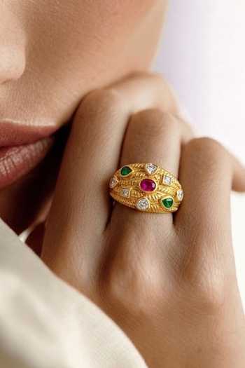 Shop Arvino Multi Color Textured Band Ring Online at Aza Fashions Shop_Arvino_Multi Color Textured Band Ring _Online_at_Aza_Fashions