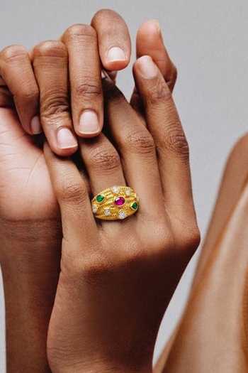 Shop Arvino Multi Color Textured Band Ring Shop_Arvino_Multi Color Textured Band Ring