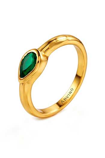 Arvino Pear Bezel Onyx Ring 