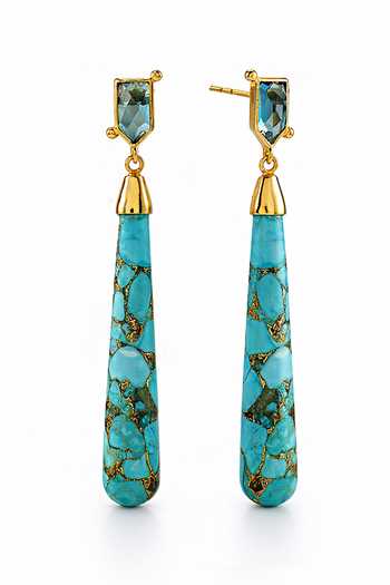 Arvino London Blue Topaz Drop Earrings 