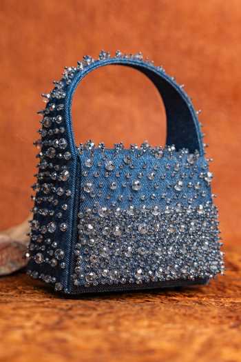 Nayaab By Sonia Blue Denim Kasse Mini Bag Online at Aza Fashions Nayaab By Sonia_Blue Denim Kasse Mini Bag _Online_at_Aza_Fashions