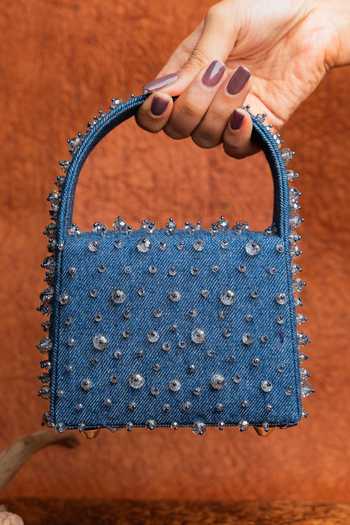 Buy Nayaab By Sonia Blue Denim Kasse Mini Bag Buy_Nayaab By Sonia_Blue Denim Kasse Mini Bag