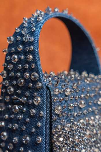Shop Nayaab By Sonia Blue Denim Kasse Mini Bag Shop_Nayaab By Sonia_Blue Denim Kasse Mini Bag