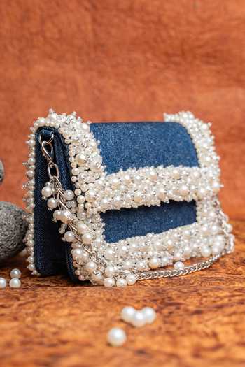 Buy Nayaab By Sonia Blue Denim Slate Perla Bag Online at Aza Fashions Buy_Nayaab By Sonia_Blue Denim Slate Perla Bag _Online_at_Aza_Fashions
