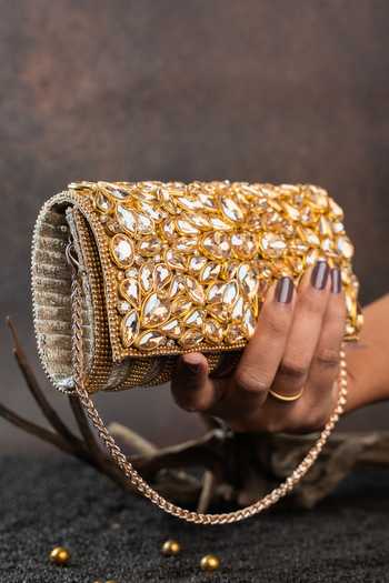 Nayaab By Sonia Gold Diamond Hinted Trifold Clutch Bag Online at Aza Fashions Nayaab By Sonia_Gold Diamond Hinted Trifold Clutch Bag _Online_at_Aza_Fashions