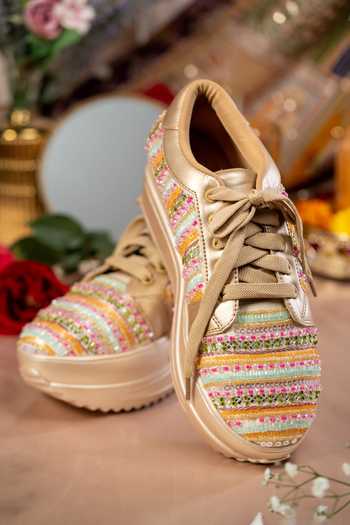 House of Vian Aurora Hand Embroidered Sneakers