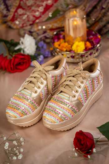 House of Vian Aurora Hand Embroidered Sneakers