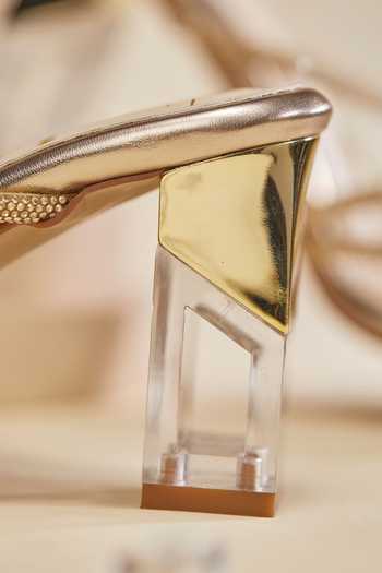 House of Vian Gold Elise Stone Embellished Heels Online at Aza Fashions House of Vian_Gold Elise Stone Embellished Heels _Online_at_Aza_Fashions