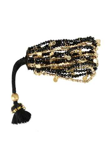 House Of Tuhina Black Gamya Multi Strand Adjustable Bracelet Online at Aza Fashions House Of Tuhina_Black Gamya Multi Strand Adjustable Bracelet _Online_at_Aza_Fashions