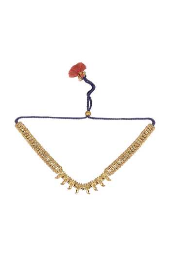 House Of Tuhina Damini Carved Choker Necklace