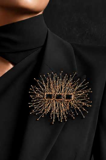House Of Tuhina Coral Embellished Brooch