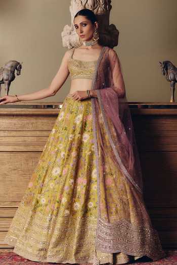 MATSYA The Roman Bouquet Floral Embroidered Lehenga Set