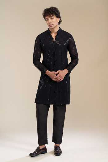 Buy Aariyana Couture Black Cotton Hand Work Embroidered Kurta Set Online at Aza Fashions Buy_Aariyana Couture_Black Cotton Hand Work Embroidered Kurta Set _Online_at_Aza_Fashions