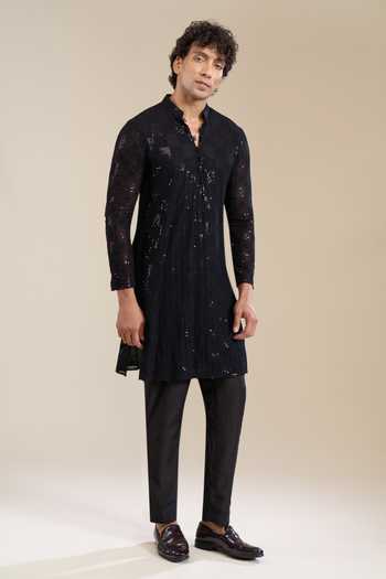 Buy Aariyana Couture Black Cotton Hand Work Embroidered Kurta Set Buy_Aariyana Couture_Black Cotton Hand Work Embroidered Kurta Set
