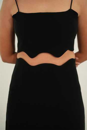Shop 9899 Black Suiting Square Neck Classic Crop Top And Skirt Co-ord Set at Aza Fashions Shop_9899_Black Suiting Square Neck Classic Crop Top And Skirt Co-ord Set _at_Aza_Fashions