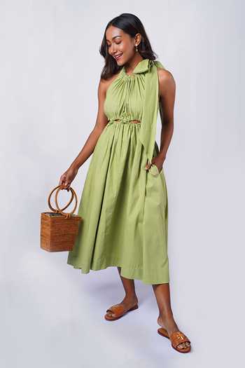 9899 Midi Tie-up Cutout Dress 