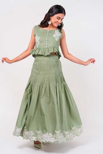 9899 Sage Garden Top & Skirt Co-ord Set 