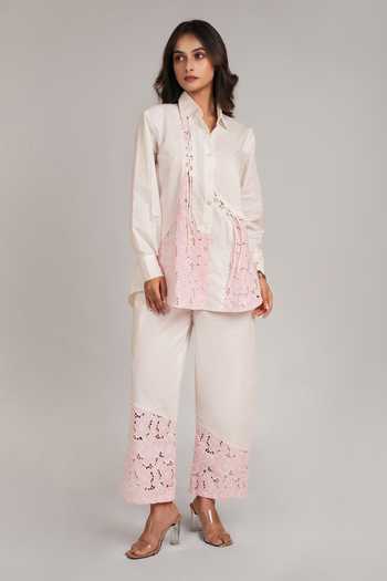 9899 Striped Floral Top & Pant Co-ord Set 