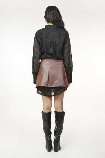 9899 Two In One Dress & Leather Skirt Set 