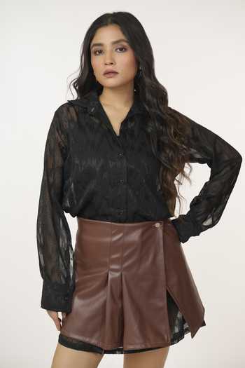 9899 Two In One Dress & Leather Skirt Set 