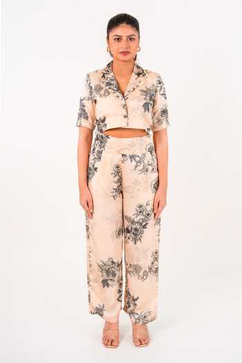 9899 Vintage Floral Jacket Trouser Co-ord Set 
