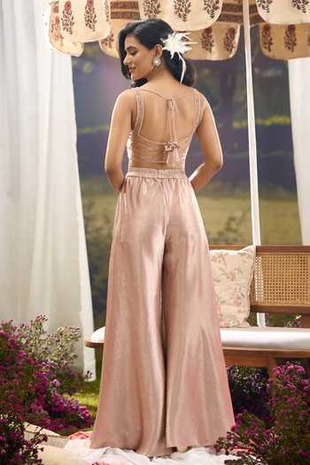 Aariyana Couture Embroidered Blouse Palazzo Set