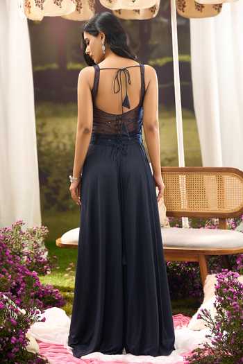 Aariyana Couture Embroidered Top Flared Palazzo Set