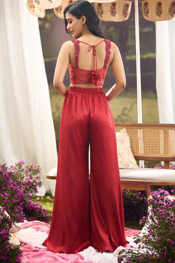 Aariyana Couture Embroidered Blouse Palazzo Set