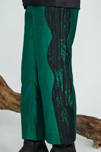 Buy The Dramebaaz CO Green Silk Chroma Trouser Online at Aza Fashions Buy_The Dramebaaz CO_Green Silk Chroma Trouser _Online_at_Aza_Fashions