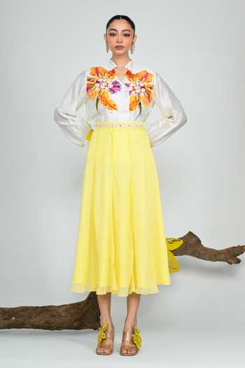 The Dramebaaz CO Aurielle Yellow Skirt 