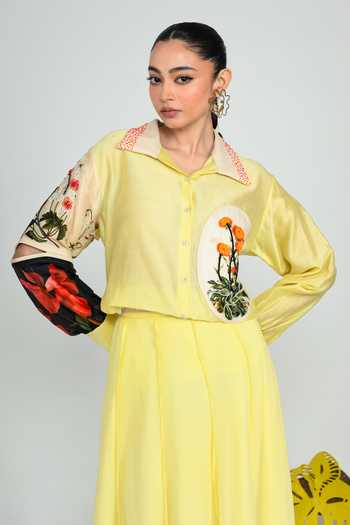The Dramebaaz CO Limoncello Silk Shirt