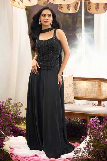 Buy Aariyana Couture Black Net Square Neck Embroidered Top Palazzo Set Online at Aza Fashions Buy_Aariyana Couture_Black Net Square Neck Embroidered Top Palazzo Set _Online_at_Aza_Fashions