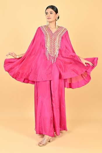 KEITH GOMES Silk Organza Cape Set 