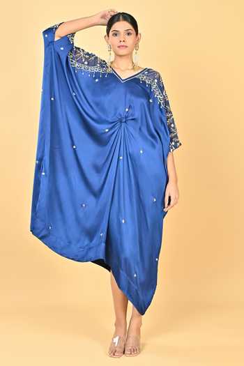 KEITH GOMES Hand Embroidery Flower Motif Kaftan 