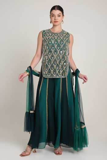KEITH GOMES Sequin Mirror Embroidered Kurta Set 
