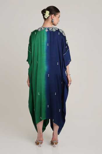 KEITH GOMES Hand Embroidered Flower Motif Kaftan 