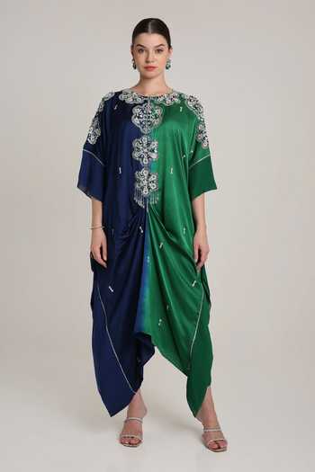 KEITH GOMES Hand Embroidered Flower Motif Kaftan 