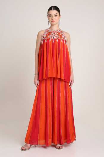 KEITH GOMES Embroidered Tunic & Palazzo Set 