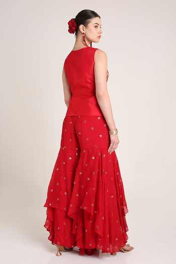 KEITH GOMES Embroidered Tunic and Palazzo Set 