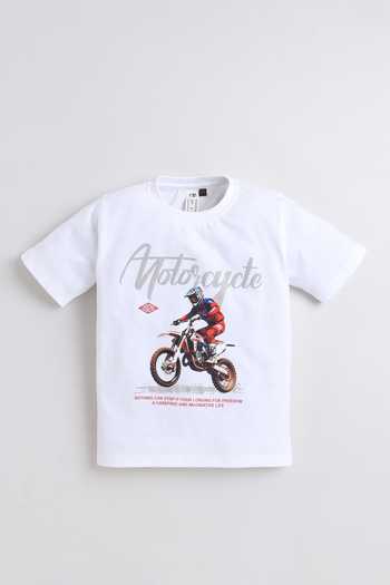 Buy_Mini Stitch_White Cotton, Knit Printed T Shirt And Jacket Set _Online_at_Aza_Fashions