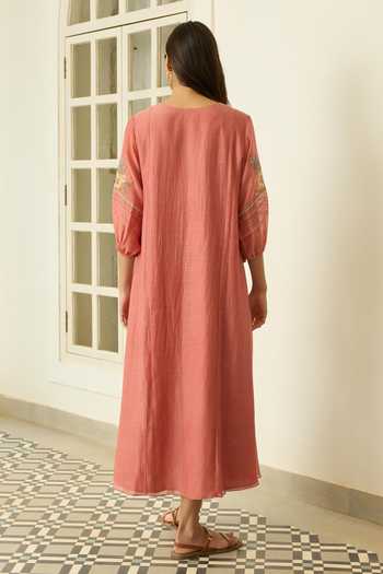 Vaayu Blush Applique Work Dress