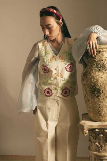 Shimona Ice Blue Organza Top 
