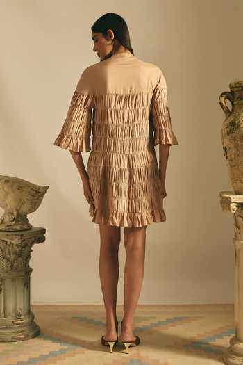 Shimona Pink Cotton Linen Dress 