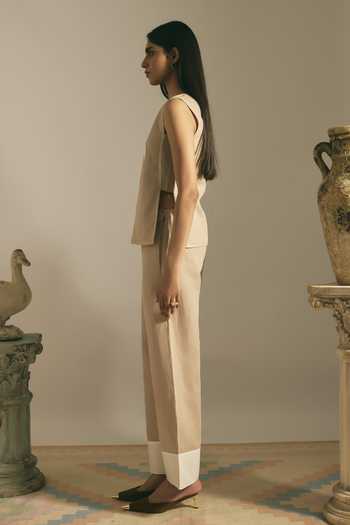 Shimona Desert Palm Embroidered Top & Pant Set 